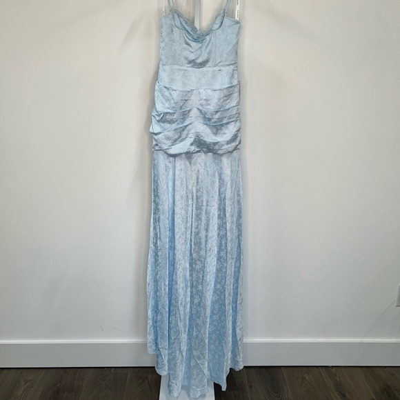 For Love and Lemons Silk Ophelia Blue Gown Size 4 - Picture 10 of 16